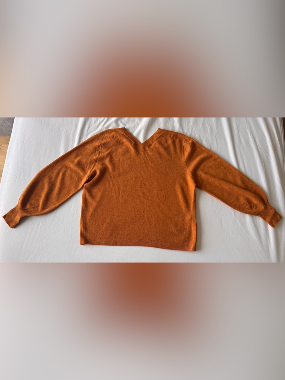 Comptoir des Cotonniers 100% Cashmere V-Neck Sweater - Rust/Terracotta - Picture 6 of 7